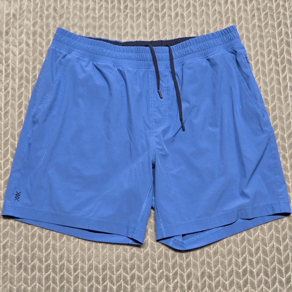Rhone Mako Training Shorts Mens XL Blue 7" Inseam 100116 Athletic Gym Linerless